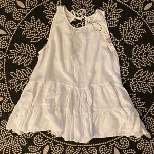 Women’s Sleeveless Tiered White Top
